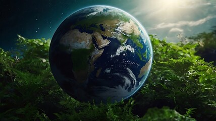 Fototapeta premium Human planet, green earth and environment concepts, beauty in green landscape view