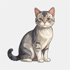 Obraz premium Cat with transparent white background, generated by AI