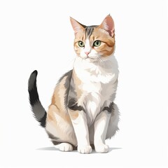 Obraz premium Cat with transparent white background, generated by AI