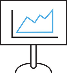 Obraz premium Data Chart on Whiteboard Icon 