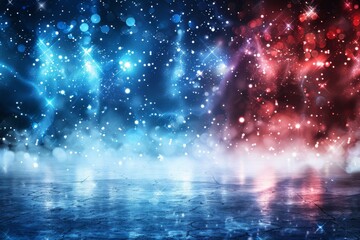 Fototapeta premium Abstract cosmic scene with colorful lights, capturing the beauty and mystery of the universe in a vibrant design.