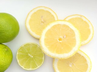 Portion of lemons and limes.