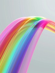Rainbow Wave on Gray Background