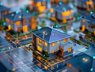 Real Estate Business Concept Virtual Home Insurance and Investment Protection