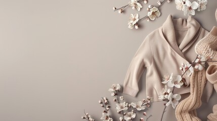 a clothing brand eshop banner image for homepage, neutral colors