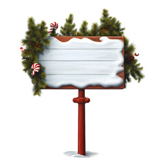 sign with christmas tree