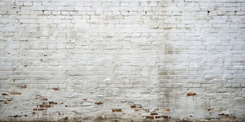 Fototapeta premium Old ruined wall painted white, aged, vintage, damaged, texture, background, distressed, rusty, weathered, worn