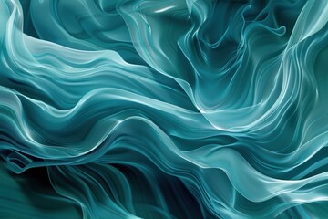 Obraz premium Abstract Teal Wavy Background
