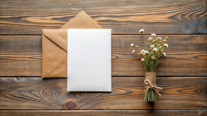 Postcard and invitation card mockup template on wooden background, mockup, template, postcard, invitation, card, design