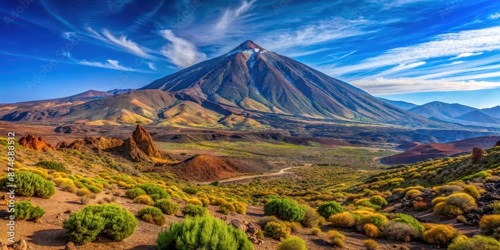 Wall mural Majestic views of volcanic Teide on the Tenerife, Canarias islands, Teide, volcano, Canarias, Canary Islands, landscape, nature