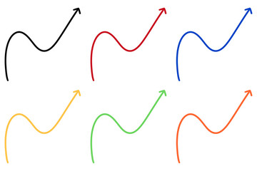 Colorful Curved Arrow illustration Curve Arrow Wave Arrow Wavy Arrow Design Set Collection