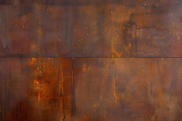 Grunge rusty orange brown metal corten steel stone background texture banner panorama..