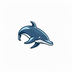 Fototapeta premium A Logo Design Template Of A Whale, Illustration Of A Cartoon Dolphin, Isolated Against A White Background