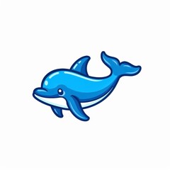 Obraz premium A Logo Design Template Of A Whale, Illustration Of A Cartoon Dolphin, Isolated Against A White Background