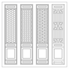 Chinese architectural door and window screen patterns