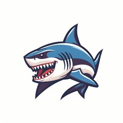 Fototapeta premium A Shark Logo Template, Icon, Creative Illustration Concept, Predator Theme, Detailed And Vibrant Design