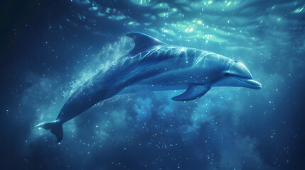 Fototapeta premium dolphin swimming in the ocean