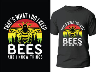 Bee keeping t shirt design. Bee t-shirt vector. Honey shirt