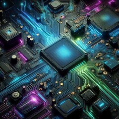 Fototapeta premium Futuristic Motherboard Circuit Background