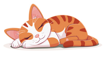 Fototapeta premium sleeping cartoon cat