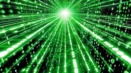 Fototapeta premium green light shining through a dark background