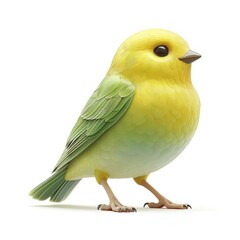 Fototapeta premium Illustration Of A Charming Bird Sticker, Featuring A Lively Green Bird On A White Background