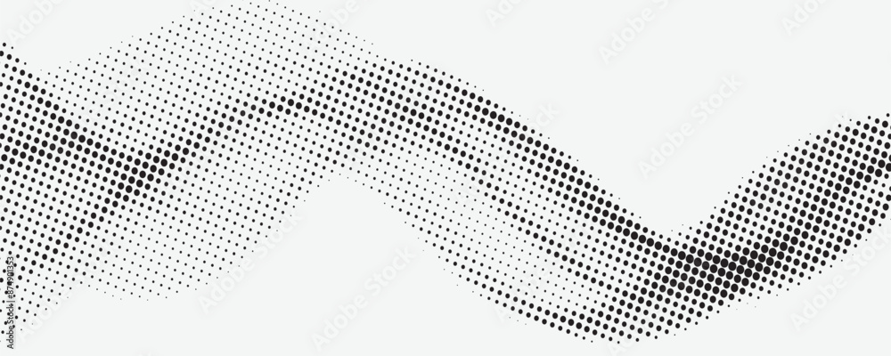 Poster abstract wave element. stylized halftone line art pattern background. data visualization dynamic wav
