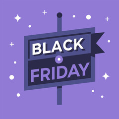 Black friday promotion discount vector illustration. Black friday sale offer concept. Holidays season discount. Vector illustration for banners, stickers, labels, tags, web, flyers, social media post