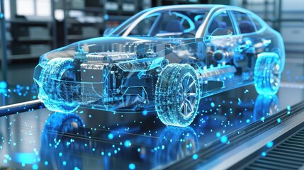 Hydrogen fuel cell technology inside a modern vehicle