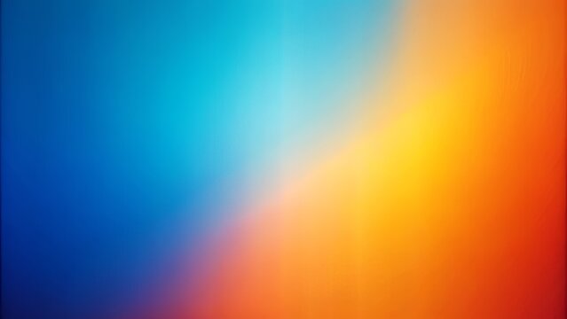 Vibrant abstract gradient background featuring smooth transition of radiant colors from warm orange to cool blue, creating a harmonious verlauf effect.