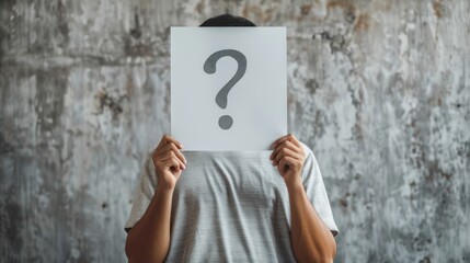 The man with question sign