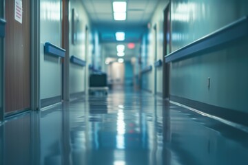 Fototapeta premium Empty Hospital Corridor