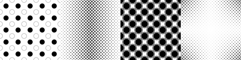 Monochrome geometrical pattern collection