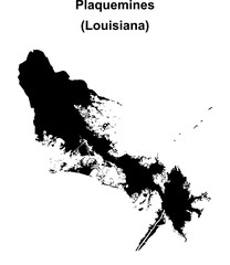 Plaquemines Parish (Louisiana) blank outline map