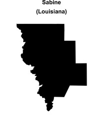 Sabine Parish (Louisiana) blank outline map