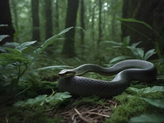  A snake in dense forest