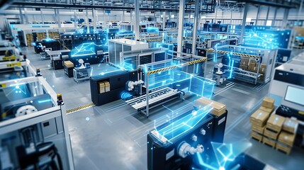 Smart Factory Automation with Robotic Arms and Digital Interface