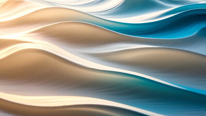 Obraz premium Futuristic white and blue abstract wavy background, White and blue abstract waves