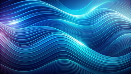 Fototapeta premium Vibrant blue wavy abstract background featuring thin curved lines forming a seamless pattern with a modern minimalist aesthetic appeal.