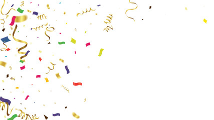 Falling Festive Colorful bright Confetti isolated on Transparent background. Vector illustration