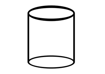 Cylinder geometrical figure outline icon. Symbol logo illustration.