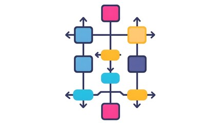Naklejka premium Flowchart Icon Depicting Decision-Making Process