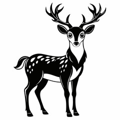 Fototapeta premium Deer vector silhouette on white background 
