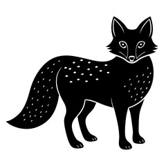 Fox vector silhouette on white background 