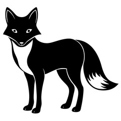 Fox vector silhouette on white background 