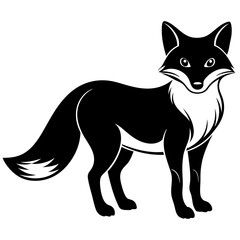 Fox vector silhouette on white background 
