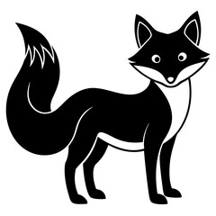 Fox vector silhouette on white background 