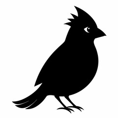 Cardinal silhouette on white background