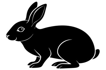 Rabbit vector silhouette on white background 