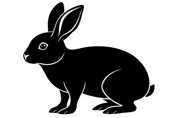Rabbit vector silhouette on white background 